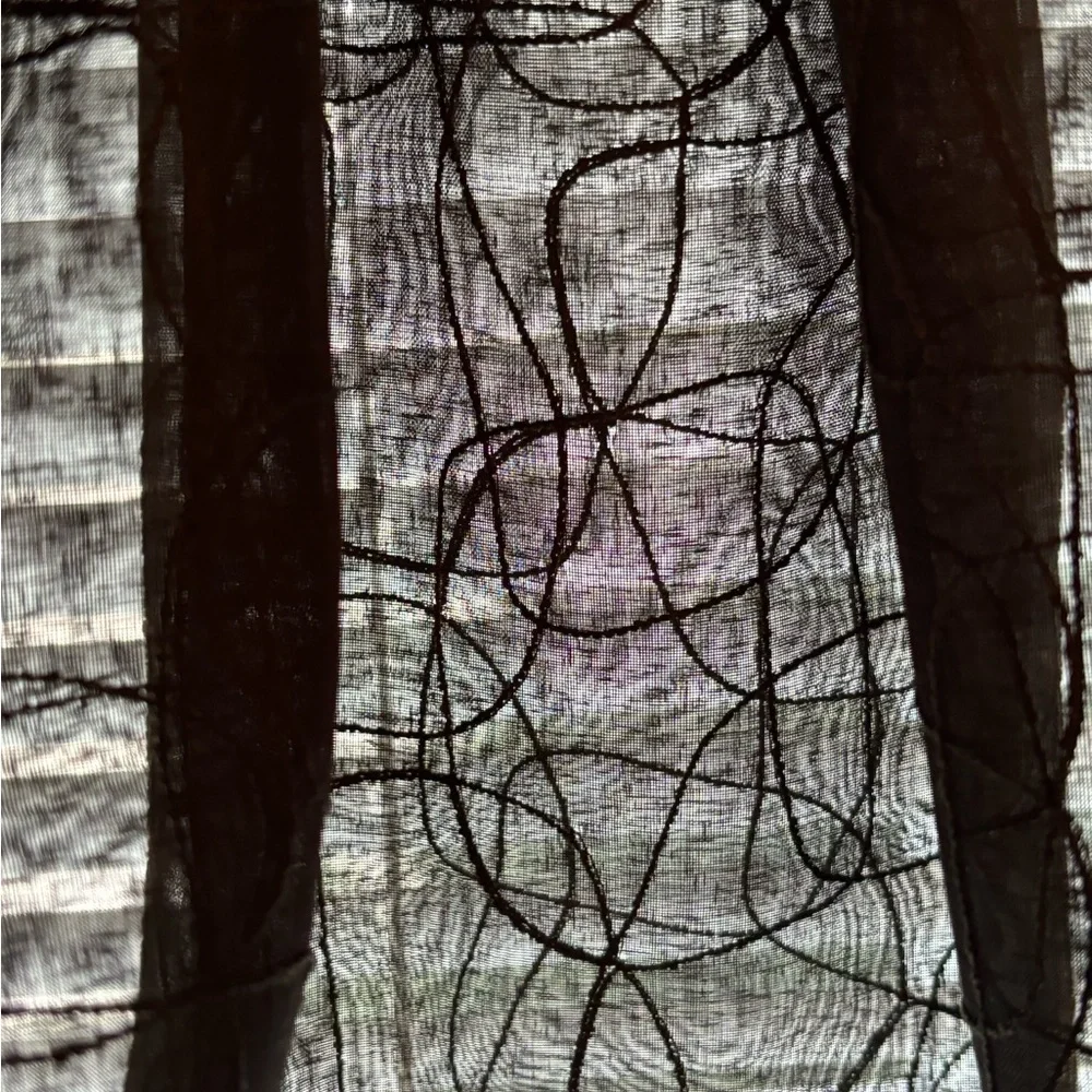 FREE* Black Sheer Window Valance. 76”